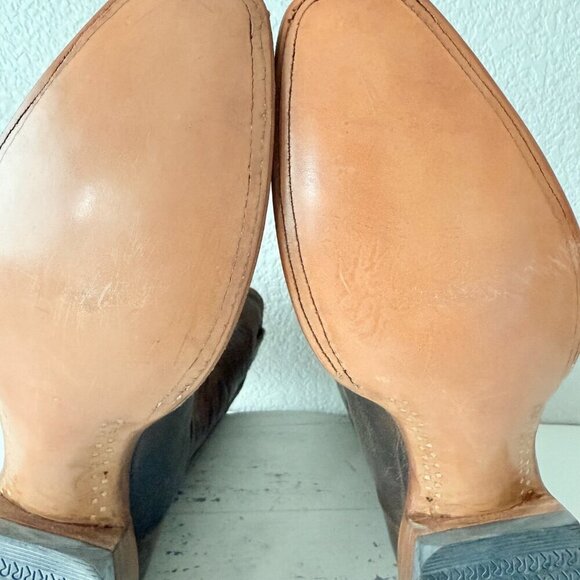 Rod Patrick Mens Cowboy Boots Size 12AAA Brown Goat Leather Western French Toe - Picture 10 of 13